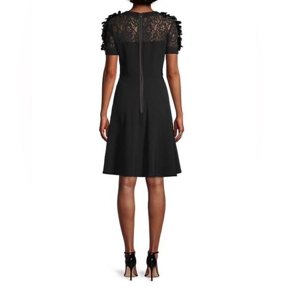 Shani Floral Applique Fit-&-Flare Crepe Dress size 12 - Picture 2 of 10